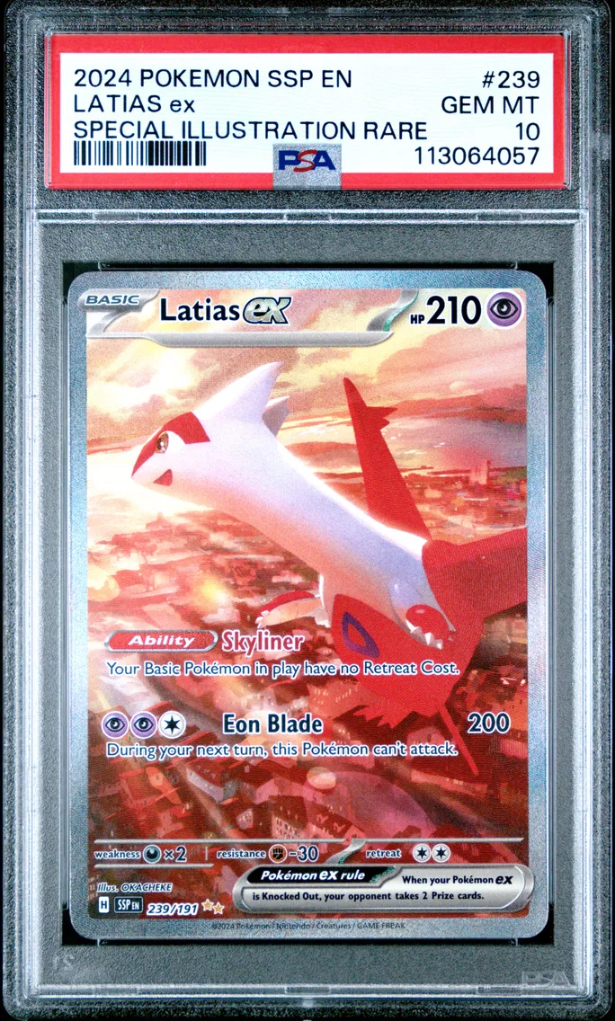 2024 #239 Latias EX PSA 10 Ssp EN-Surging Sparks — Rare
