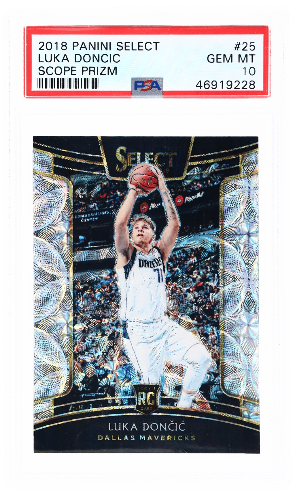 2018 Panini Select Concourse Scope Prizm Luka Doncic #25 PSA 10