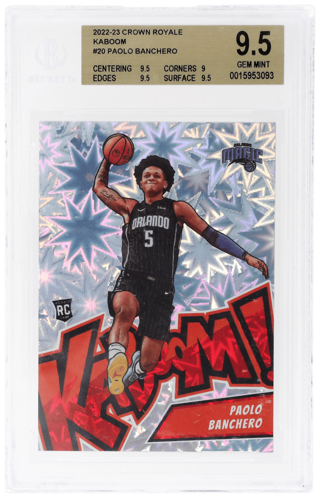 2022 Panini Crown Royale Kaboom! Paolo Banchero #20 BGS 9.5