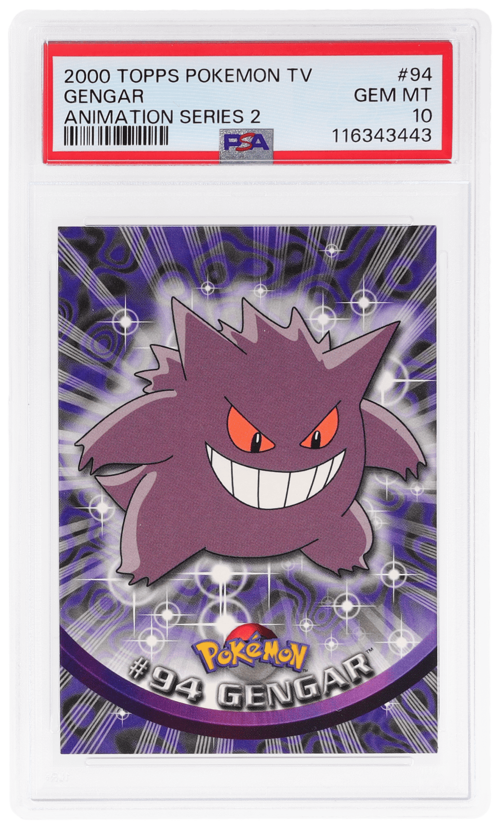 2000 Chrome Series 2 English Chrome (Topps Chrome Stamp On Front of Card) Gengar #94 PSA 10