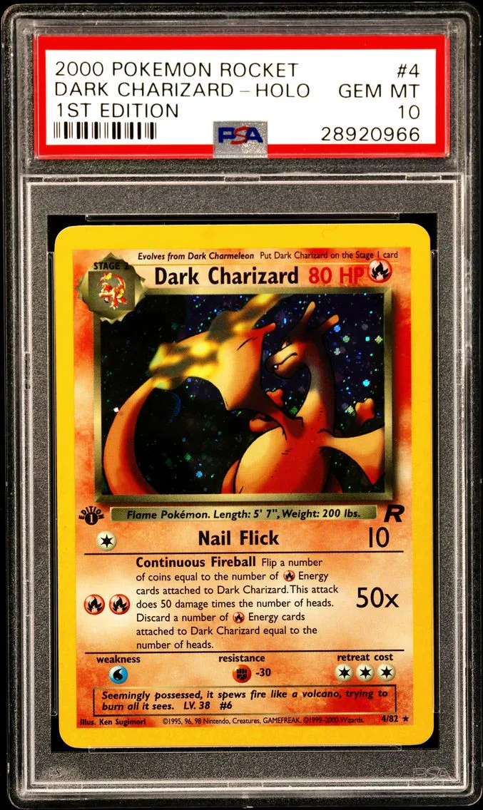 2000 #4 Dark Charizard-Holo 1st Edition PSA 10 Rocket — Epic