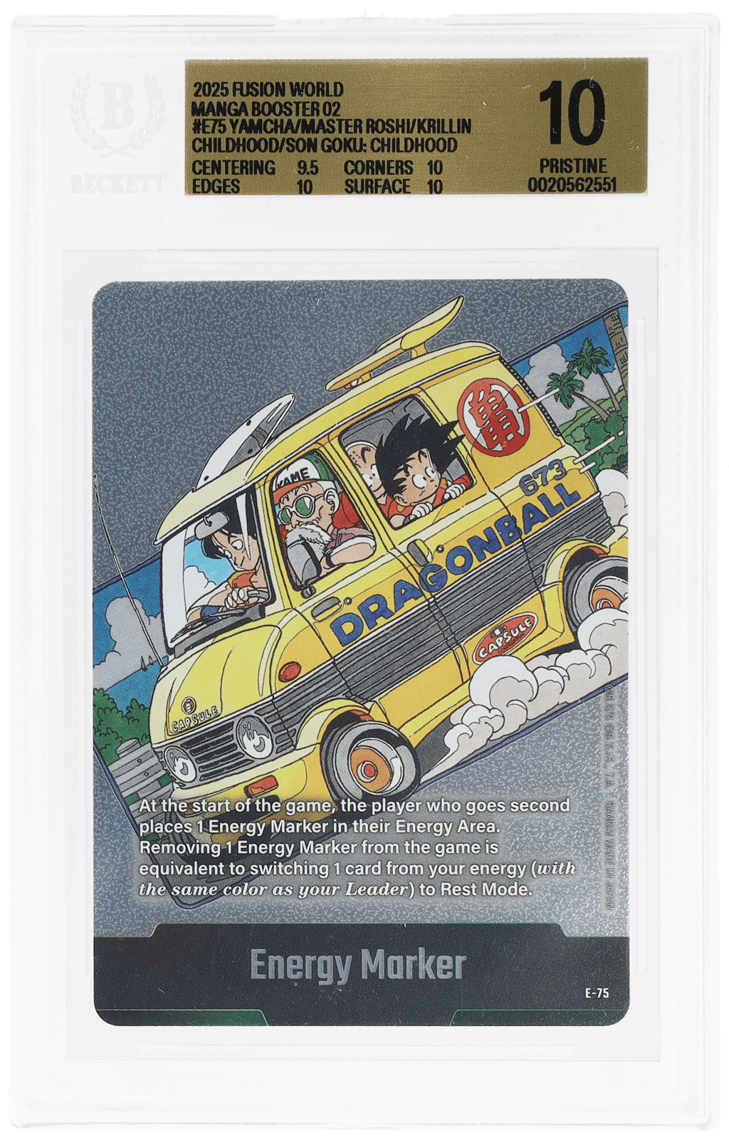 2025 Dragon Ball Super Card Game Fusion World Manga Booster 02 Energy Marker #E75 BGS 10