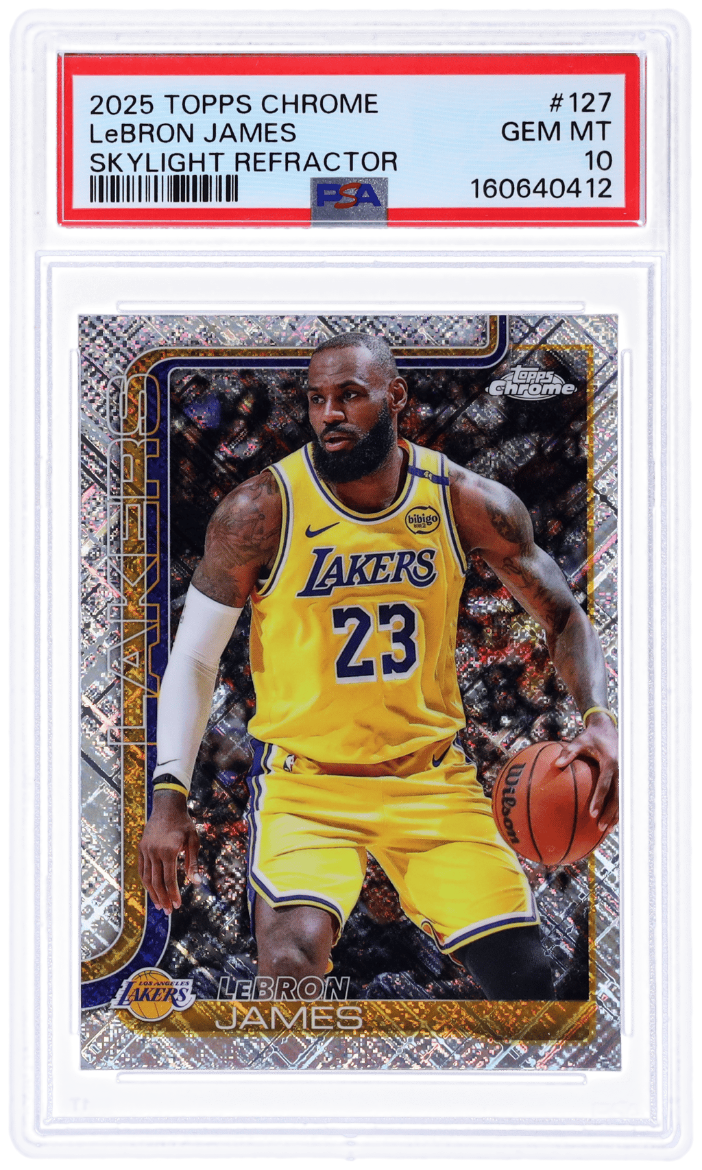 2025 Topps Chrome Skylight Refractor LeBron James #127 PSA 10