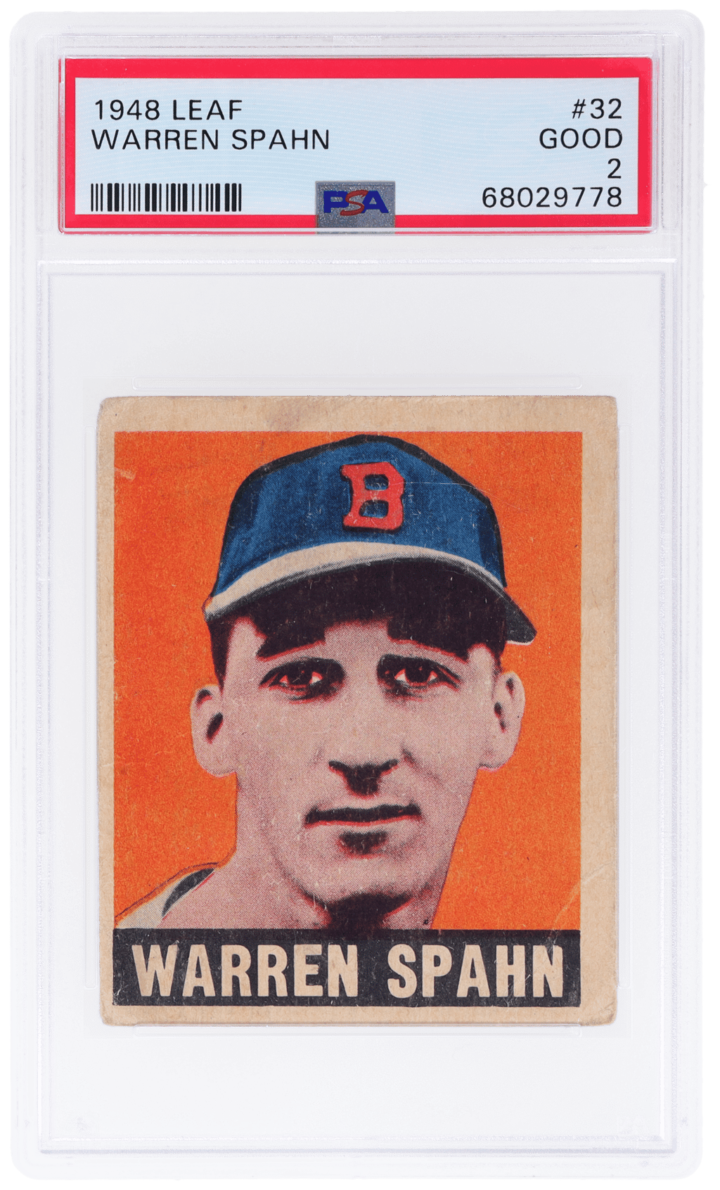 1949 Leaf Warren Spahn #32 PSA 2