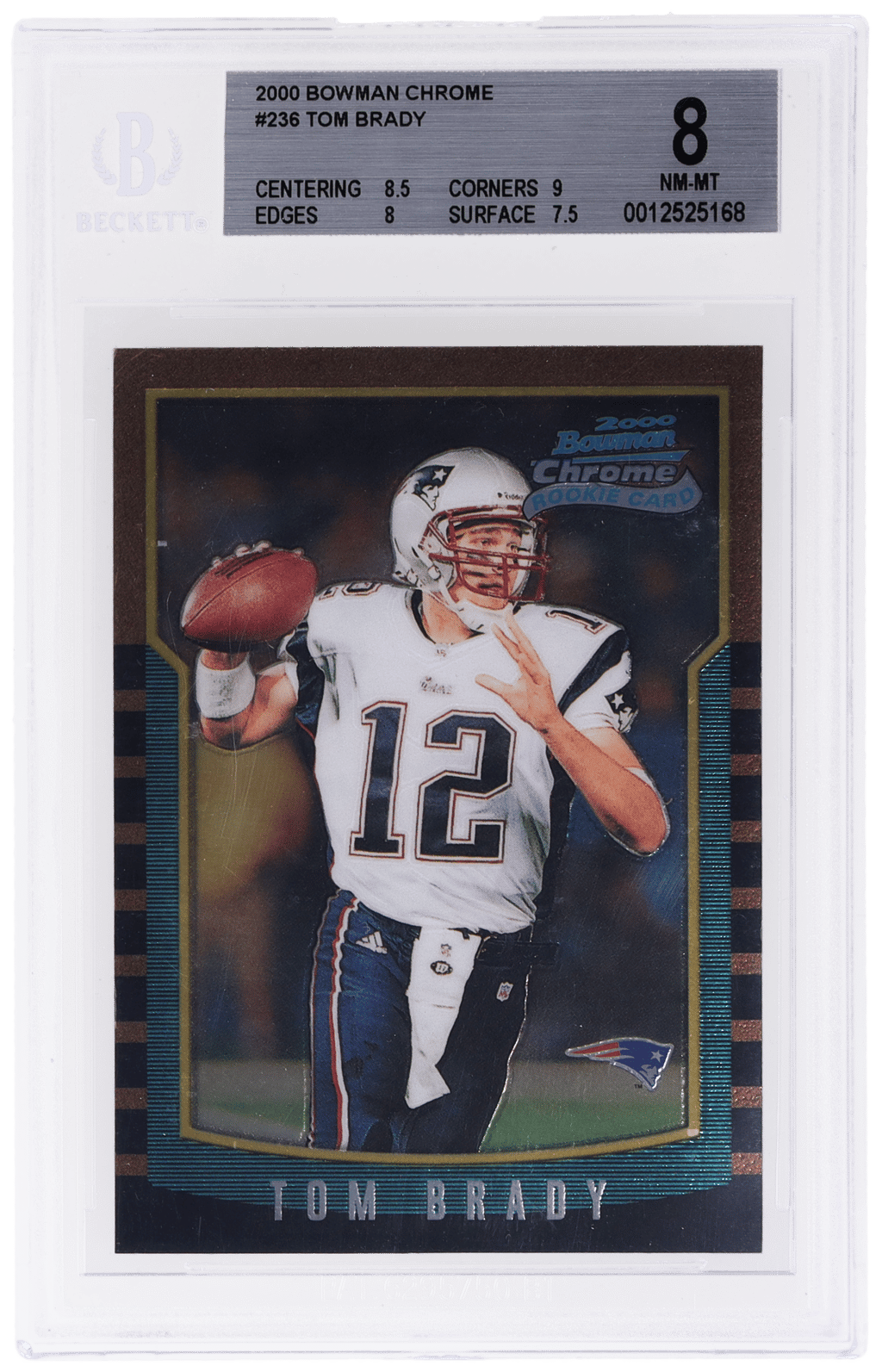 2000 Bowman Chrome Tom Brady #236 BGS 8