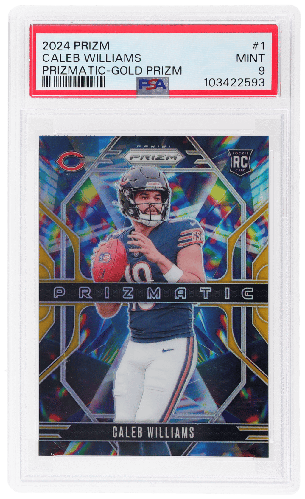 2024 Panini Prizm Prizmatic Gold Prizm Caleb Williams #1 8/10 PSA 9