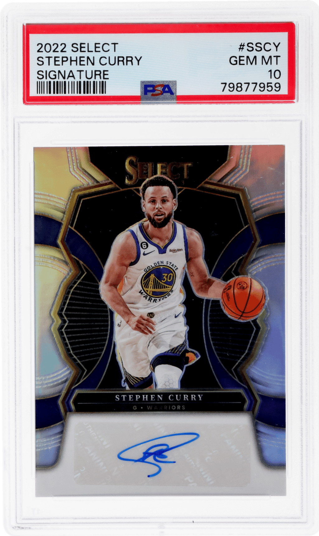 2022 Panini Select Signature Stephen Curry #S-SCY 19/99 PSA 10