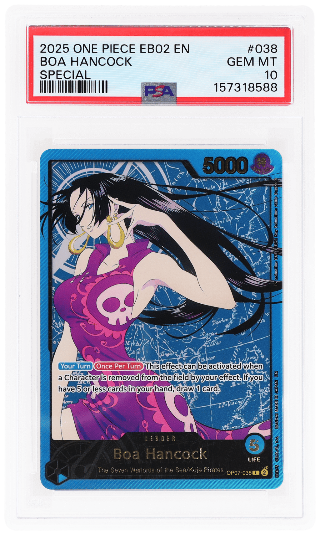 2025 One Piece Extra Booster Anime 25th Collection Special Boa Hancock #038 PSA 10