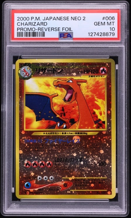 2000 Pokemon Japanese Crossing The Ruins Promo Reverse Holo Charizard #6 PSA 10 GEM MINT