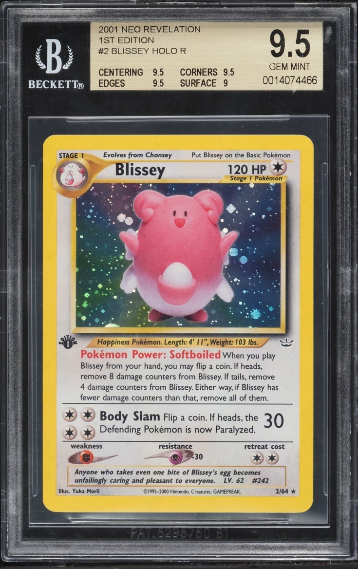 2001 Pokemon Neo Revelation 1st Edition Holo Blissey #2 BGS 9.5 GEM MINT