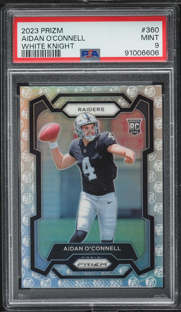 2023 Panini Prizm White Knight Aidan O'Connell ROOKIE /3 #360 PSA 9 MINT