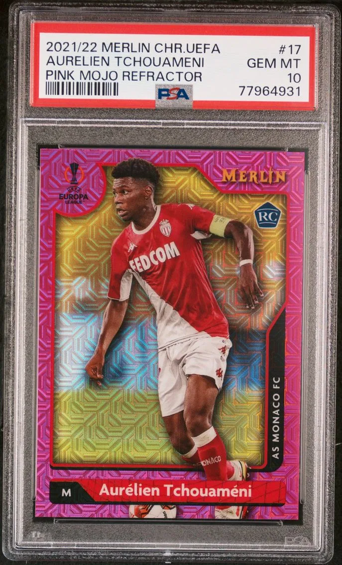 2021 #17 Aurelien Tchouameni PSA 10 Topps Merlin Chrome UEFA League — Common