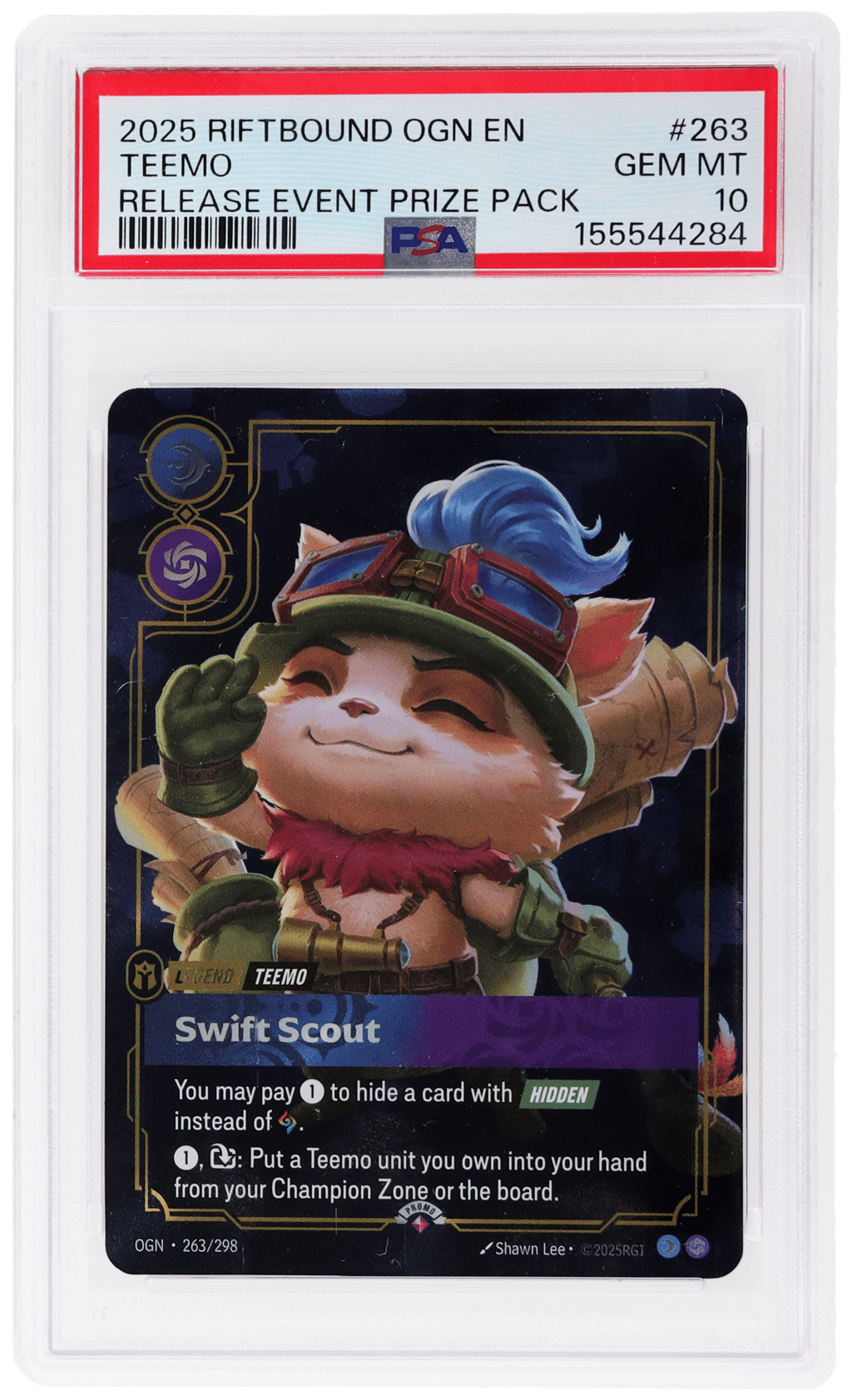 2025 Riftbound League of Legends Origins Release Event Prize Pack Teemo #263 PSA 10