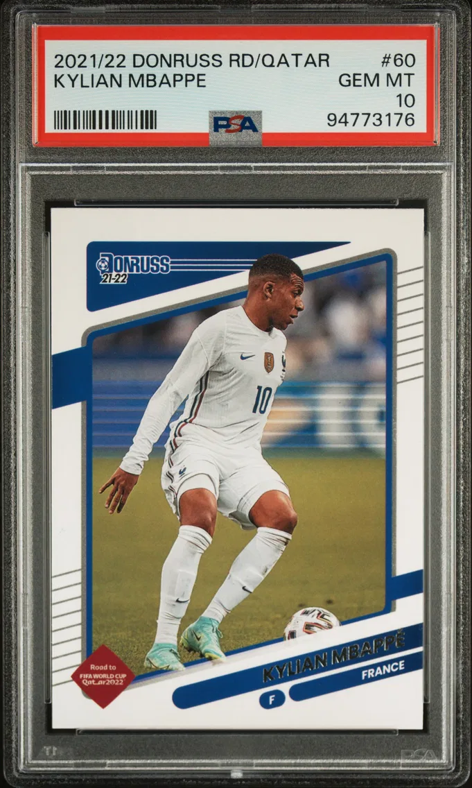 2021 #60 Kylian Mbappe PSA 10 Panini Donruss Road to Qatar — Uncommon