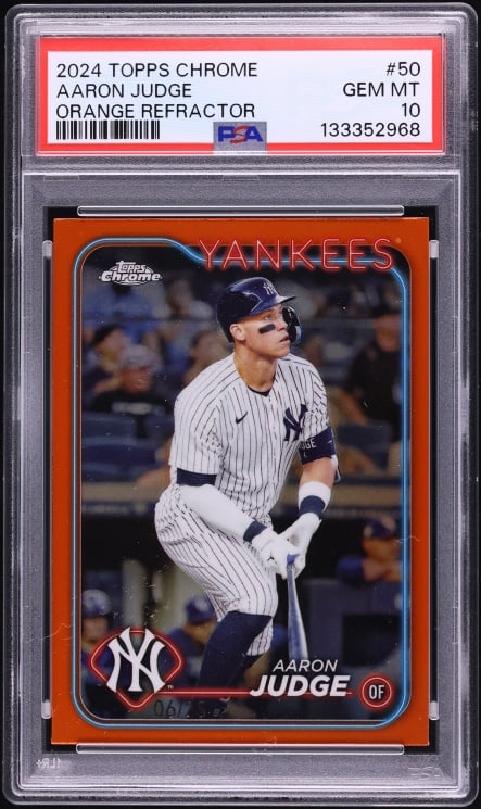2024 Topps Chrome Orange Refractor Aaron Judge /25 #50 PSA 10 GEM MINT