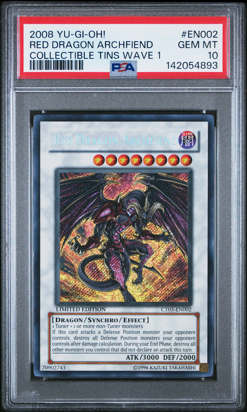 2008 YU-GI-OH! COLLECTIBLE TINS WAVE 1 EN002 RED DRAGON ARCHFIEND PSA 10