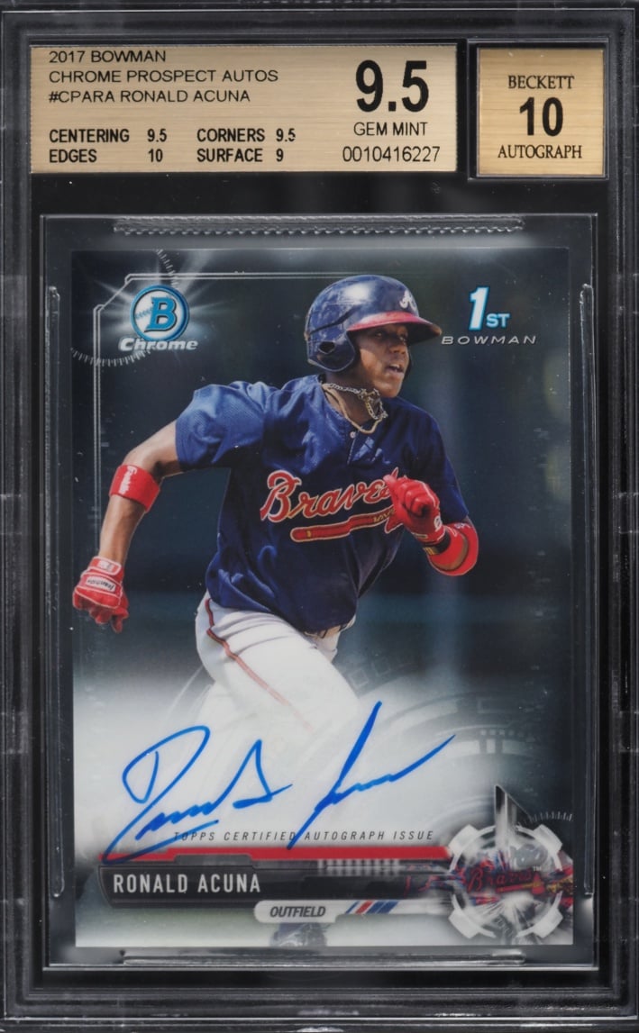 2017 Bowman Chrome Ronald Acuna Jr. PROSPECT AUTO #CPA-RA BGS 9.5 GEM MINT