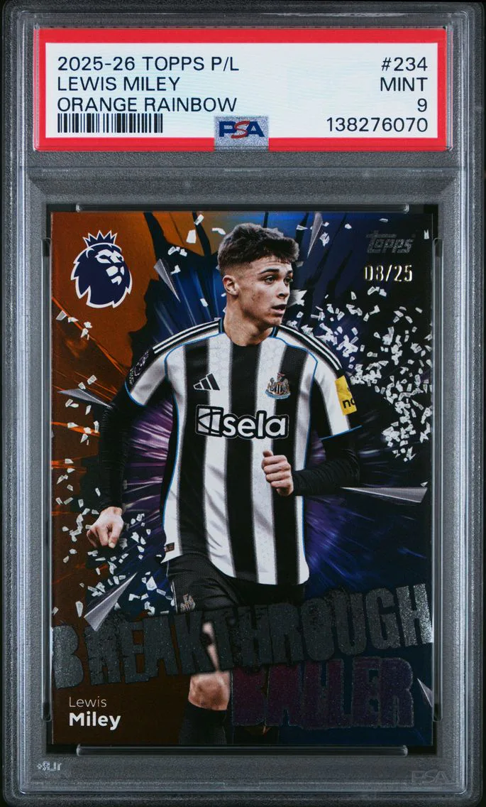 2025 #234 Lewis Miley PSA 9 Topps Premier League — Common