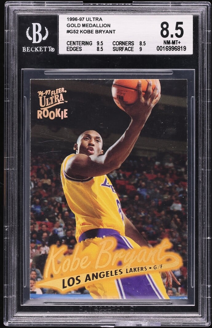 1996 Ultra Gold Medallion Kobe Bryant ROOKIE #G52 BGS 8.5 NM-MT+