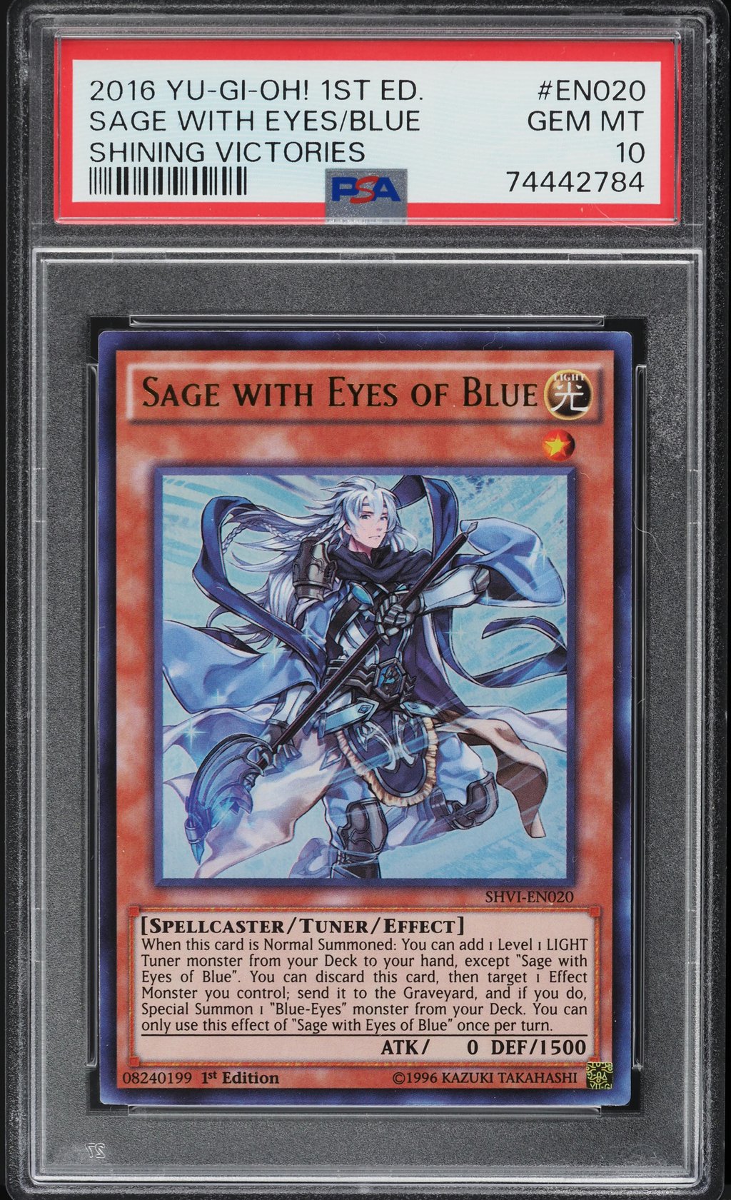 2016 Yu-Gi-Oh! Shining Victories 1st Edition Sage With Eyes Blue #EN020 PSA 10