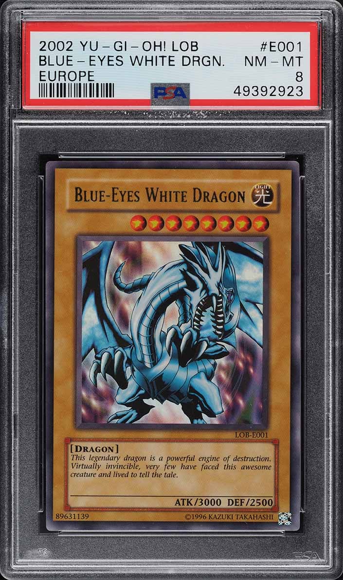 2002 Yu-Gi-Oh! Legend Of Blue Eyes White Europe Blue-Eyes White Dragon PSA 8