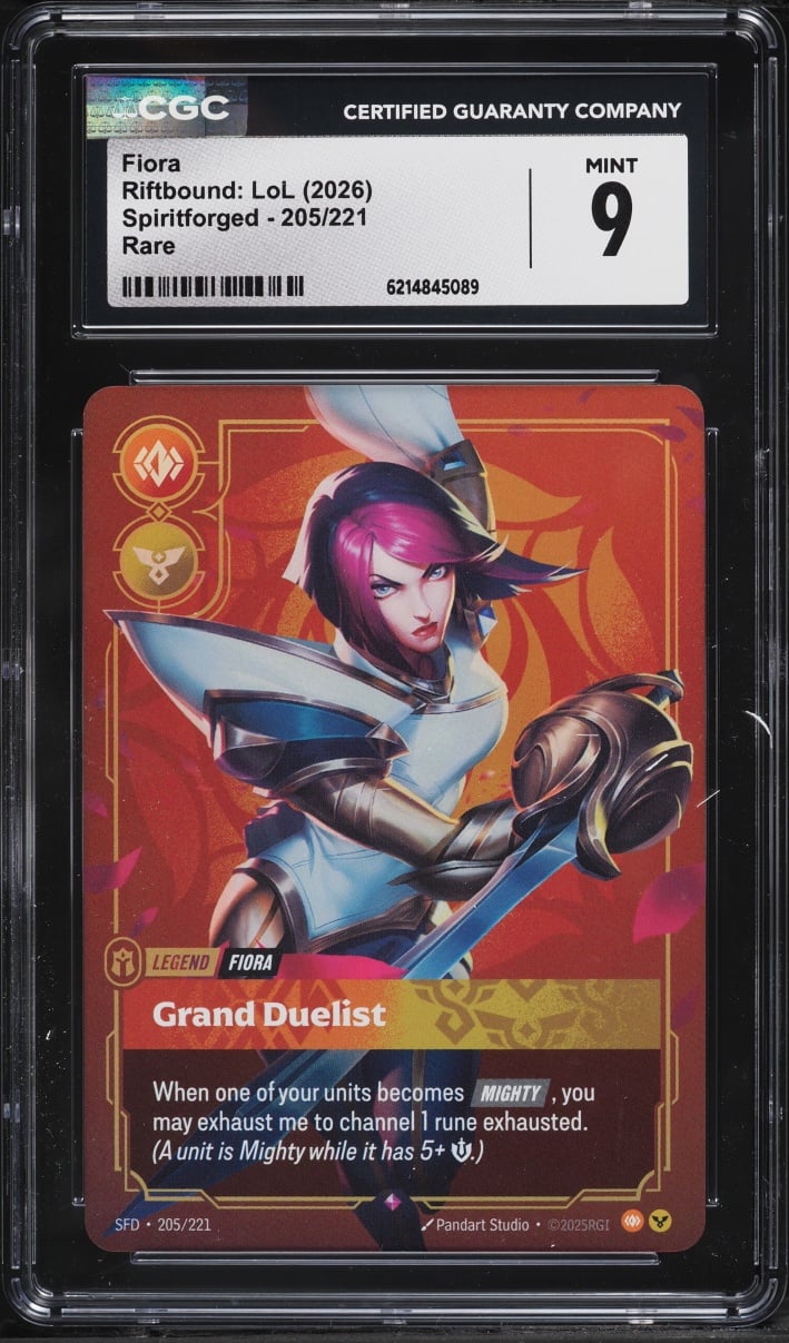 2026 Riftbound League Of Legends LoL Spiritforged Fiora #205 CGC 9 MINT