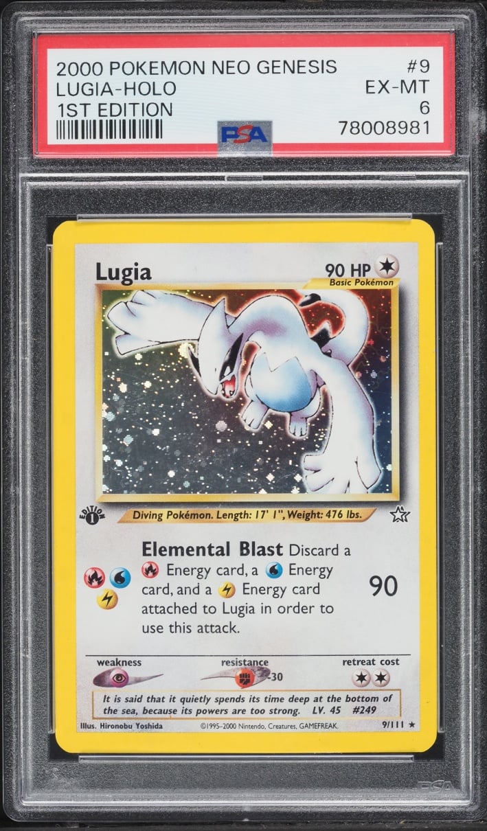 2000 Pokemon Neo Genesis 1st Edition Holo Lugia #9 PSA 6 EXMT