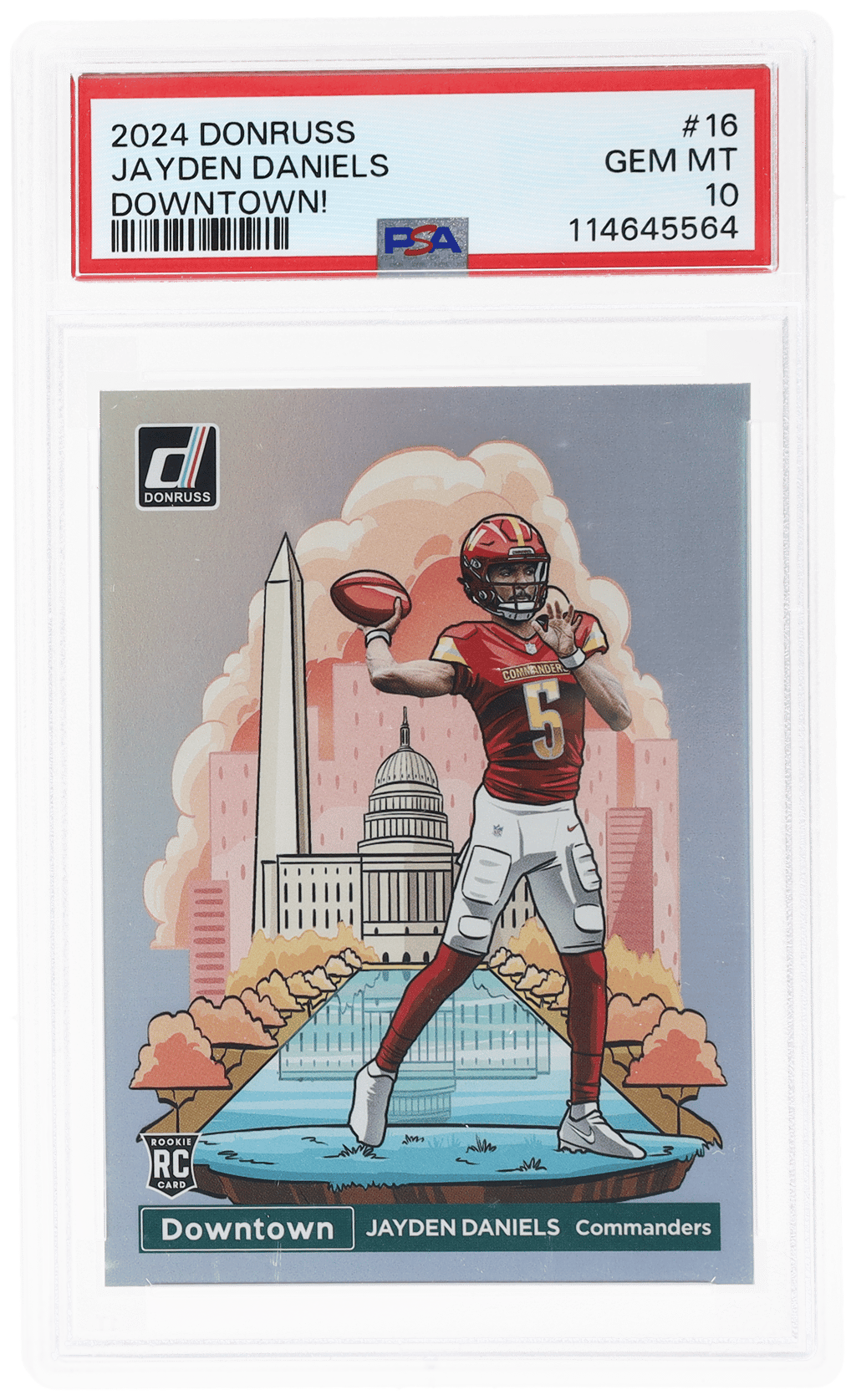 2024 Donruss Downtown! Jayden Daniels #16 PSA 10
