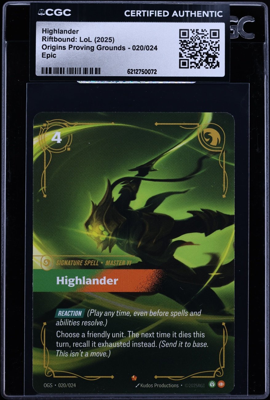 2025 Riftbound: LoL Origins Proving Grounds Highlander #020 CGC AUTH