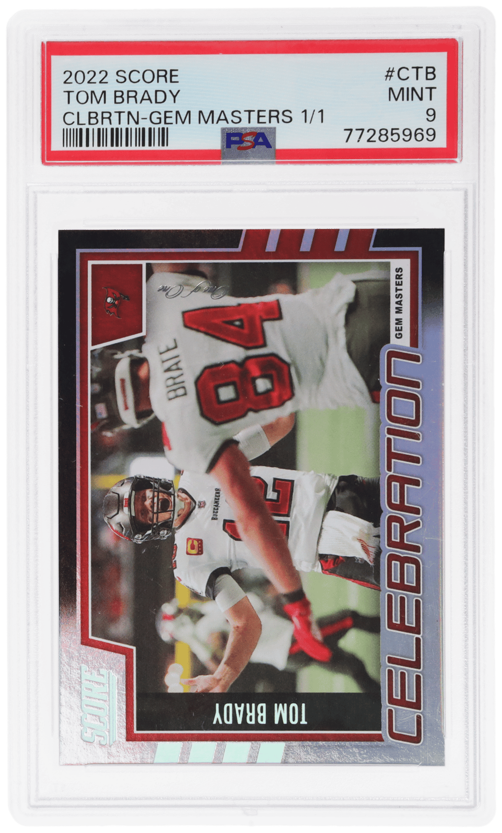 2022 Panini Score Celebration Gem Masters Tom Brady #CTB 1/1 PSA 9