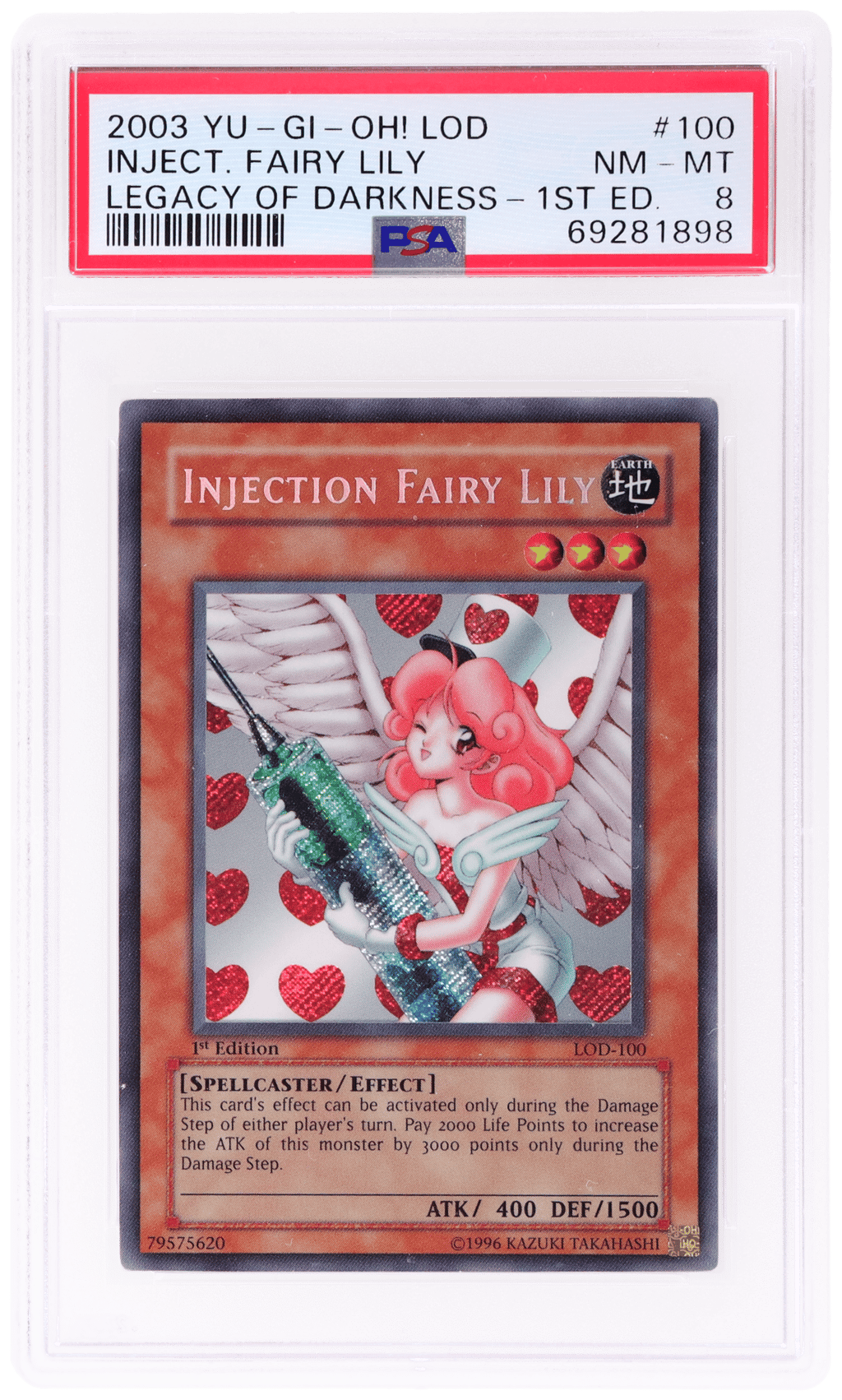 2003 Yu-Gi-Oh! Legacy of Darkness 1st Edition Injection Fairy Lily #LOD-100 PSA 8