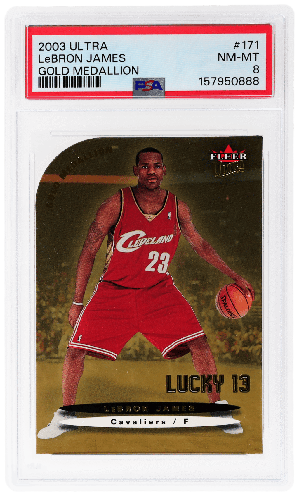 2003 Ultra Gold Medallion LeBron James #171 PSA 8
