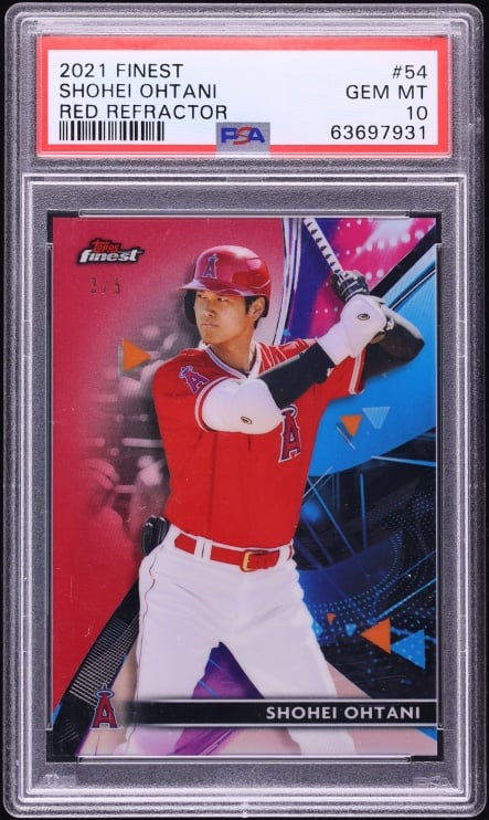 2021 Finest Red Refractor Shohei Ohtani /5 #54 PSA 10 GEM MINT