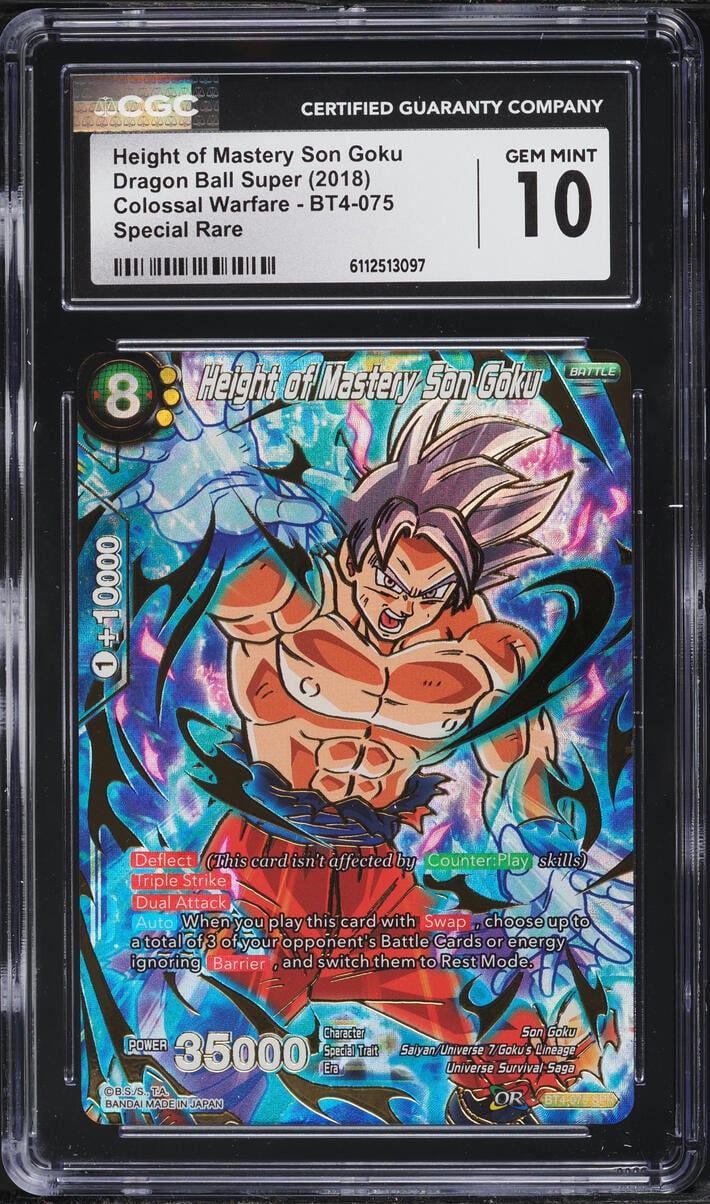 2018 Dragon Ball Super Colossal Warfare Height Of Mastery Goku #BT4-075 CGC 10 GEM MINT