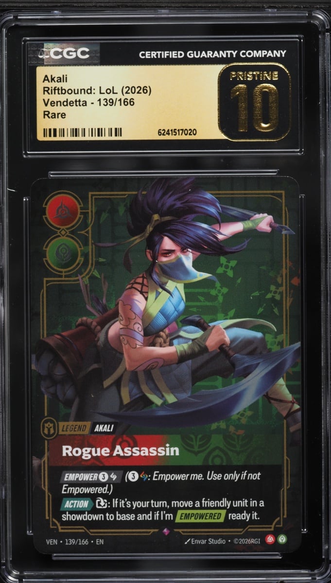 2026 Riftbound League Of Legends LoL Vendetta Akali #139 CGC 10 PRISTINE