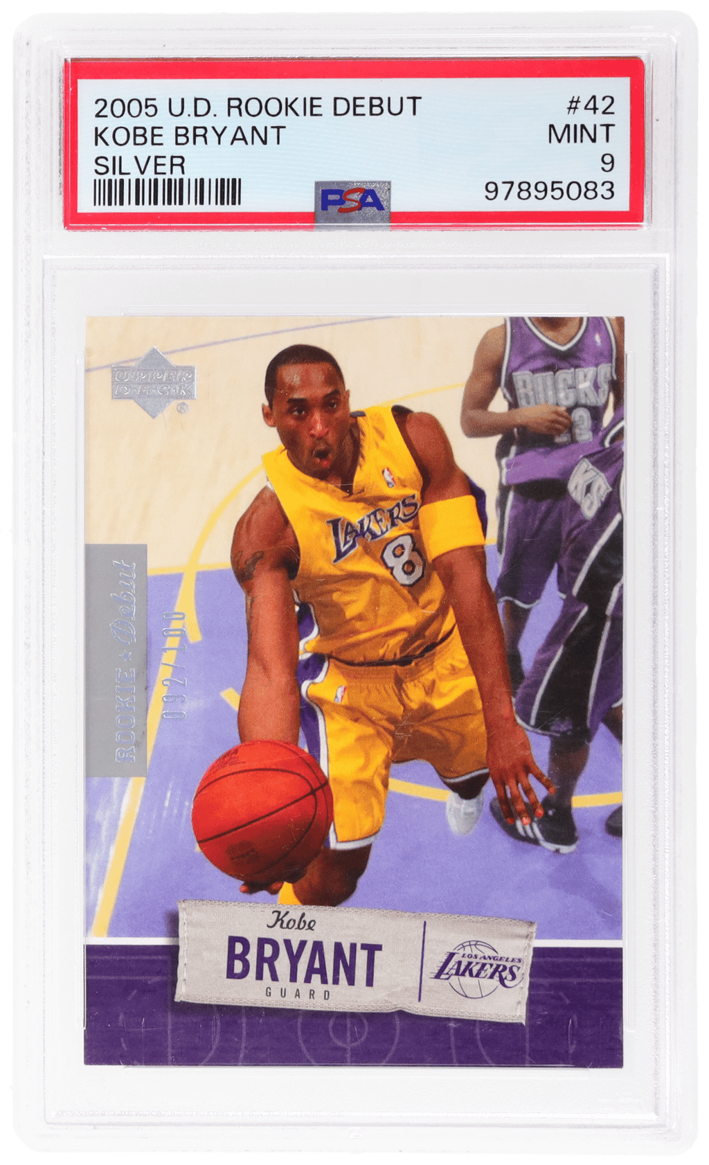 2005 Upper Deck Rookie Debut Silver Kobe Bryant #42 92/100 PSA 9
