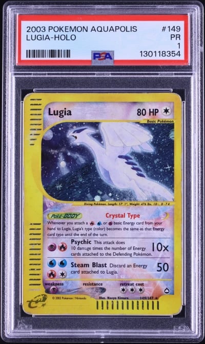 2003 Pokemon Aquapolis Holo Lugia #149 PSA 1 PR