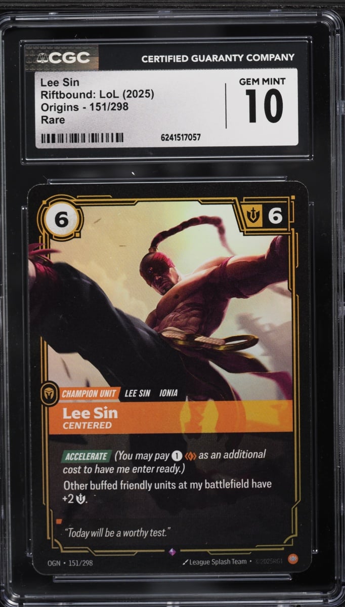 2025 Riftbound League Of Legends LoL Origins Lee Sin #151 CGC 10 GEM MINT