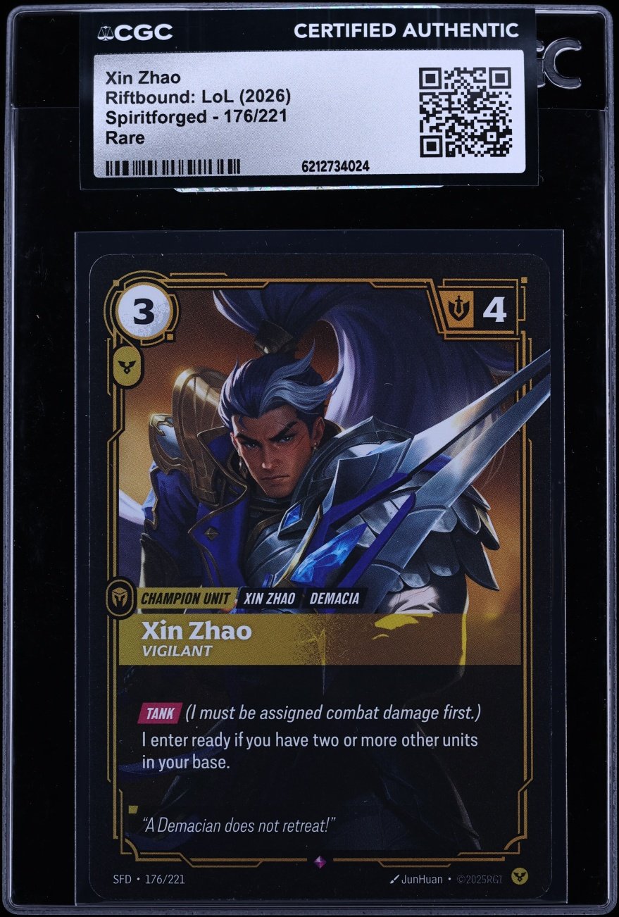 2026 Riftbound League Of Legends LoL Spiritforged Xin Zhao #176 CGC AUTH
