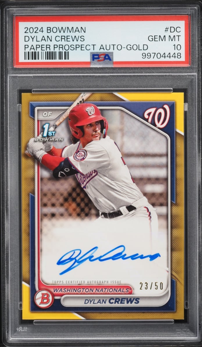 2024 Bowman Paper Gold Dylan Crews PROSPECT AUTO /50 #DC PSA 10 GEM MINT