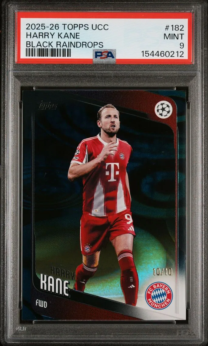 2025 #182 Harry Kane PSA 9 Topps UEFA Club Competitions — Rare