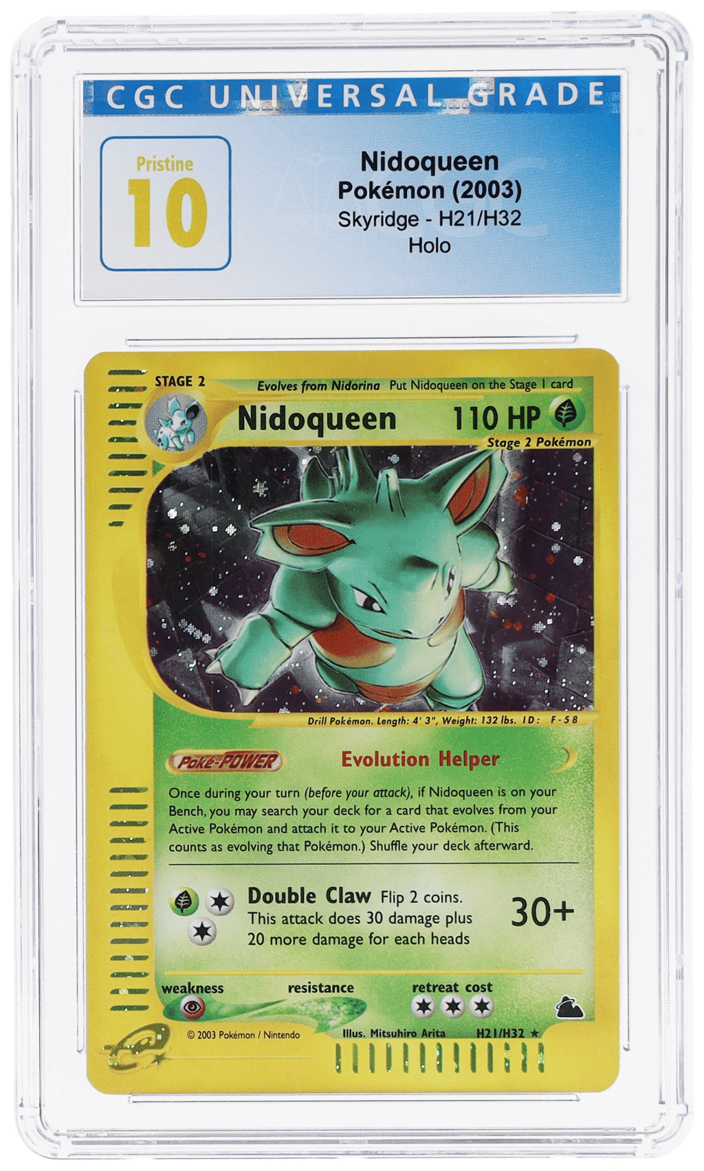 2003 Pokemon Skyridge Holo Nidoqueen #H21 CGC PRI