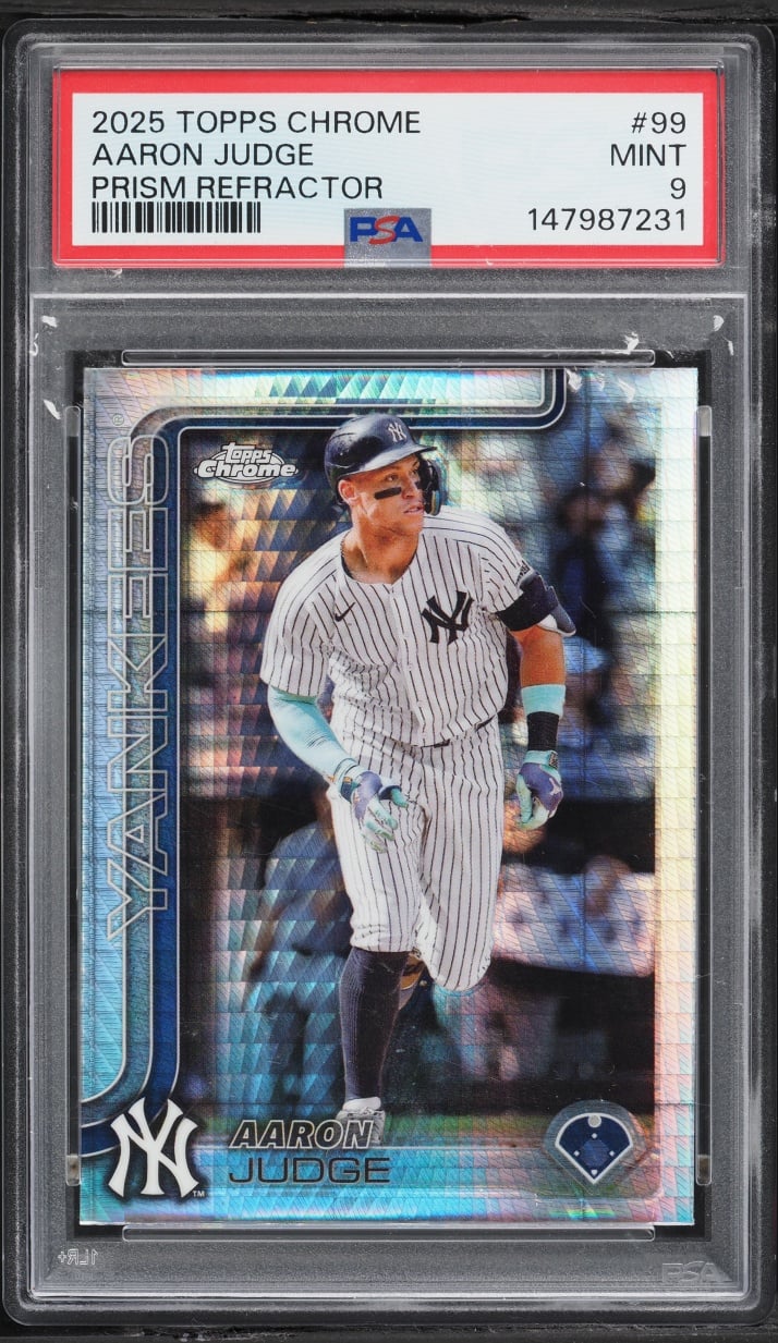 2025 Topps Chrome Prism Refractor Aaron Judge #99 PSA 9 MINT