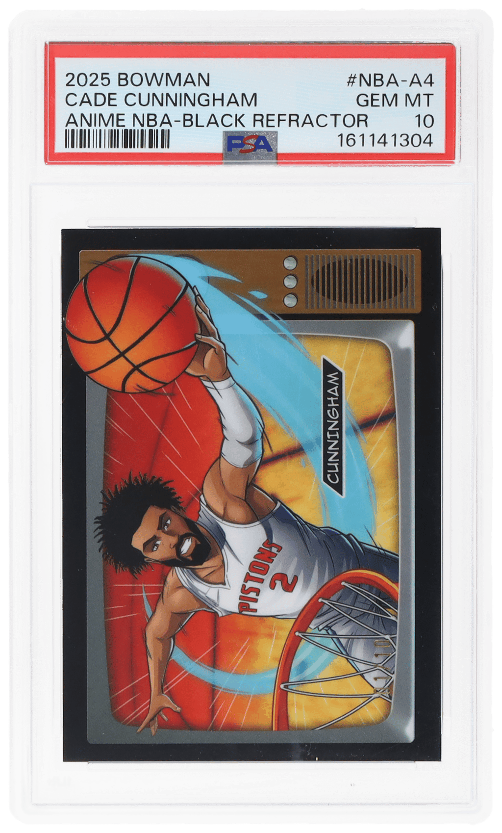 2025 Bowman Chrome Anime NBA Black Refractor Cade Cunningham #NBA-A4 1/10 PSA 10
