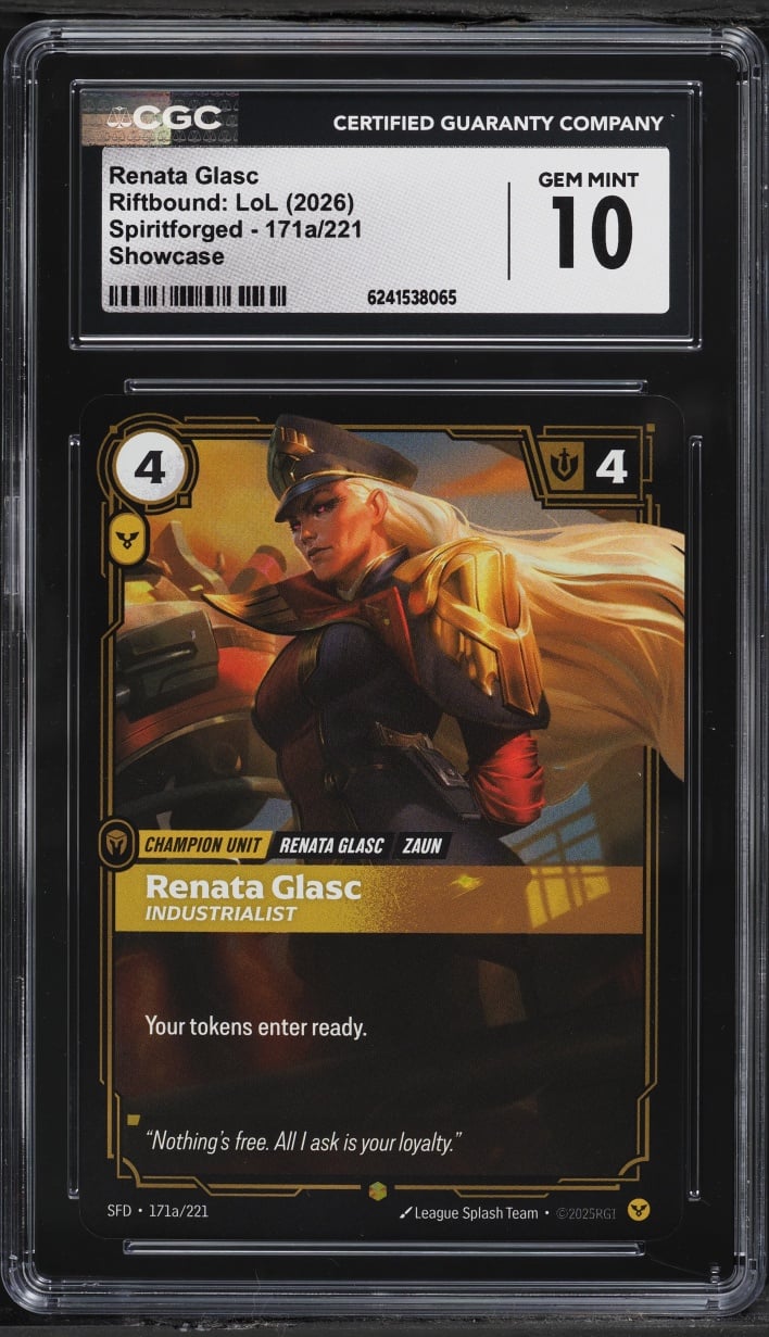 2026 Riftbound League Of Legends LoL Spiritforged Showcase Renata Glasc #171a CGC 10 GEM MINT