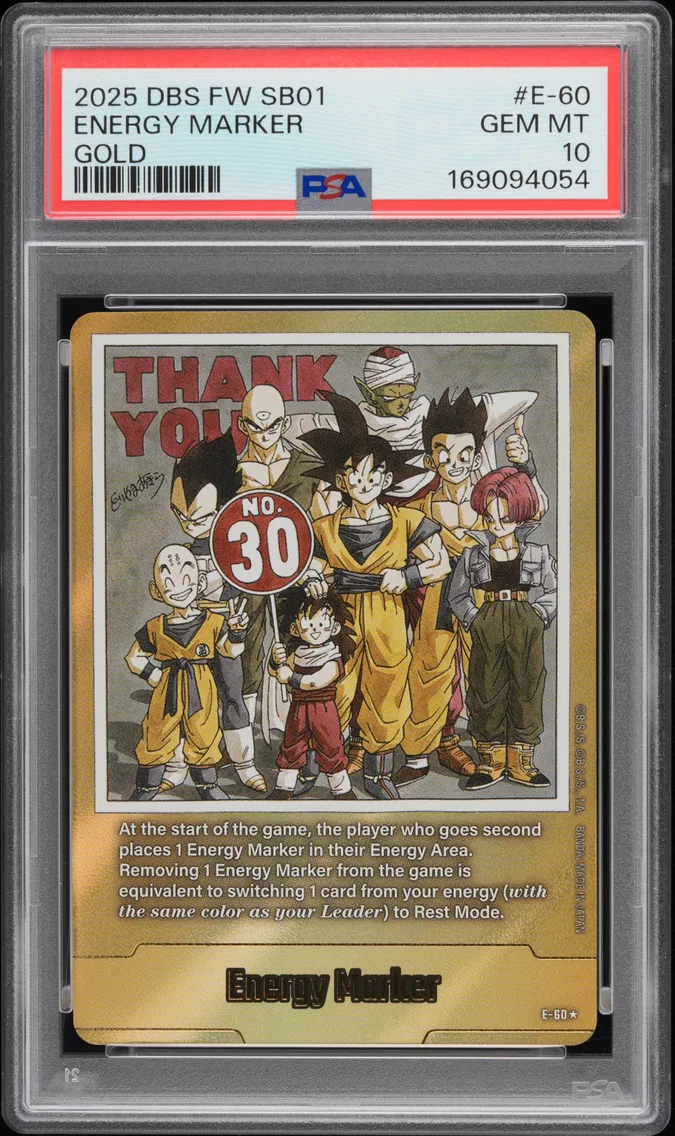 2025 #E-60 Energy Marker PSA 10 Dragon Ball Super Card Game Fusion World Manga Booster 01 — Epic