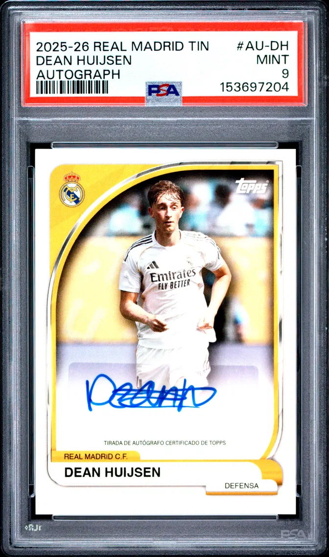 2025 #AU-DH Dean Huijsen PSA 9 Topps Real Madrid Collector Tin Autographs — Rare