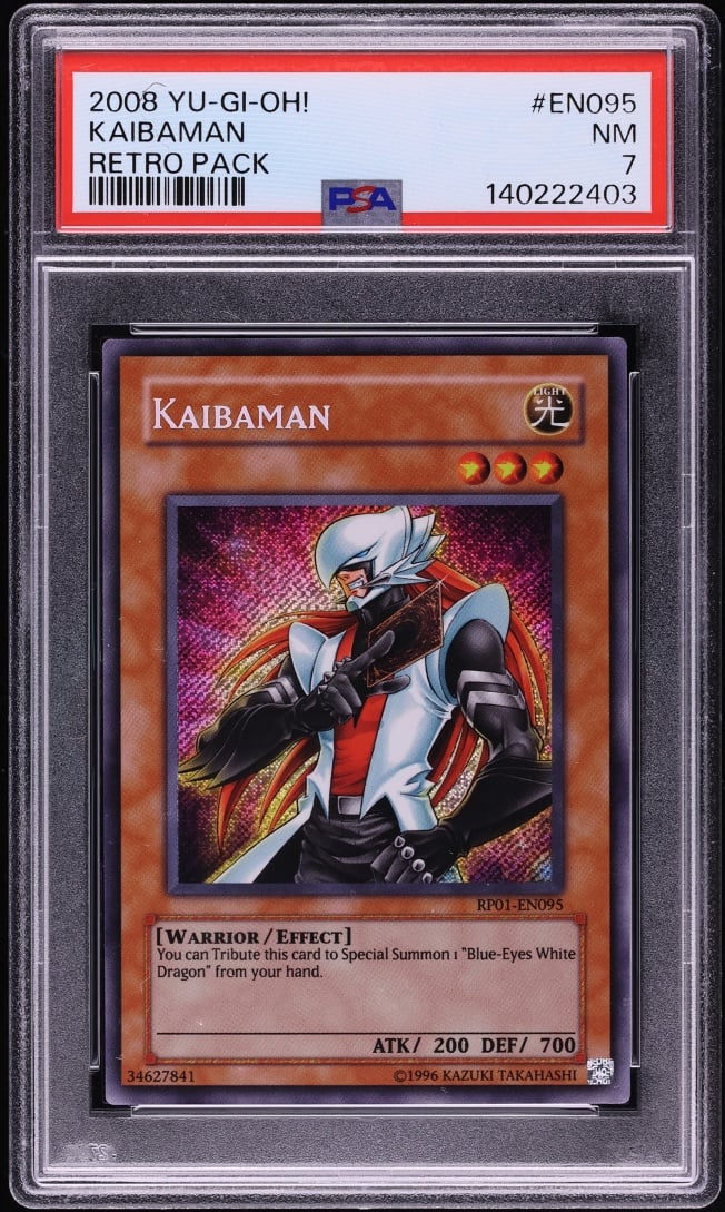 2008 Yu-Gi-Oh! Retro Pack Secret Rare Kaibaman #RP01-EN095 PSA 7 NRMT