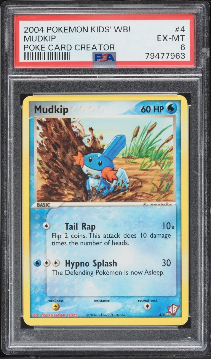 2004 Pokemon Kids' WB! Poke Card Creator Mudkip #4 PSA 6 EXMT