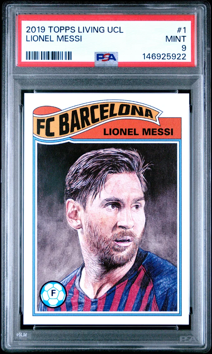 2019 #1 Lionel Messi PSA 9 Topps Living UEFA Champions League — Uncommon